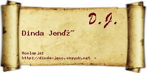 Dinda Jenő névjegykártya