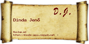 Dinda Jenő névjegykártya